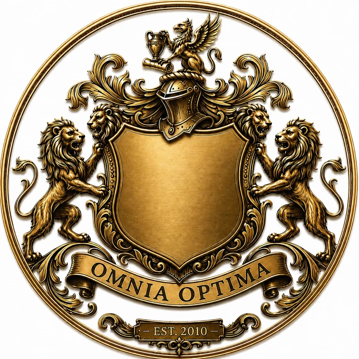 Sandbanks Antiques — Omnia Optima crest